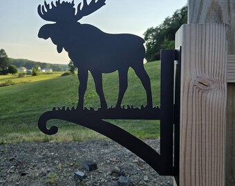 Moose Metal Plant Bracket, Hanger for Basket, Bird Feeder, Solar Lantern
