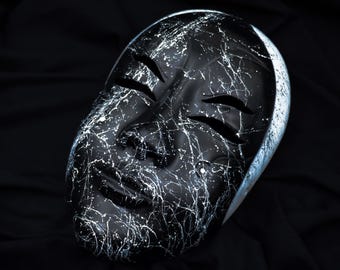Noh Mask,Ko-Omote Japanese Mask, Oni and Hannya Mask, Hand Painted Wall art and Mask