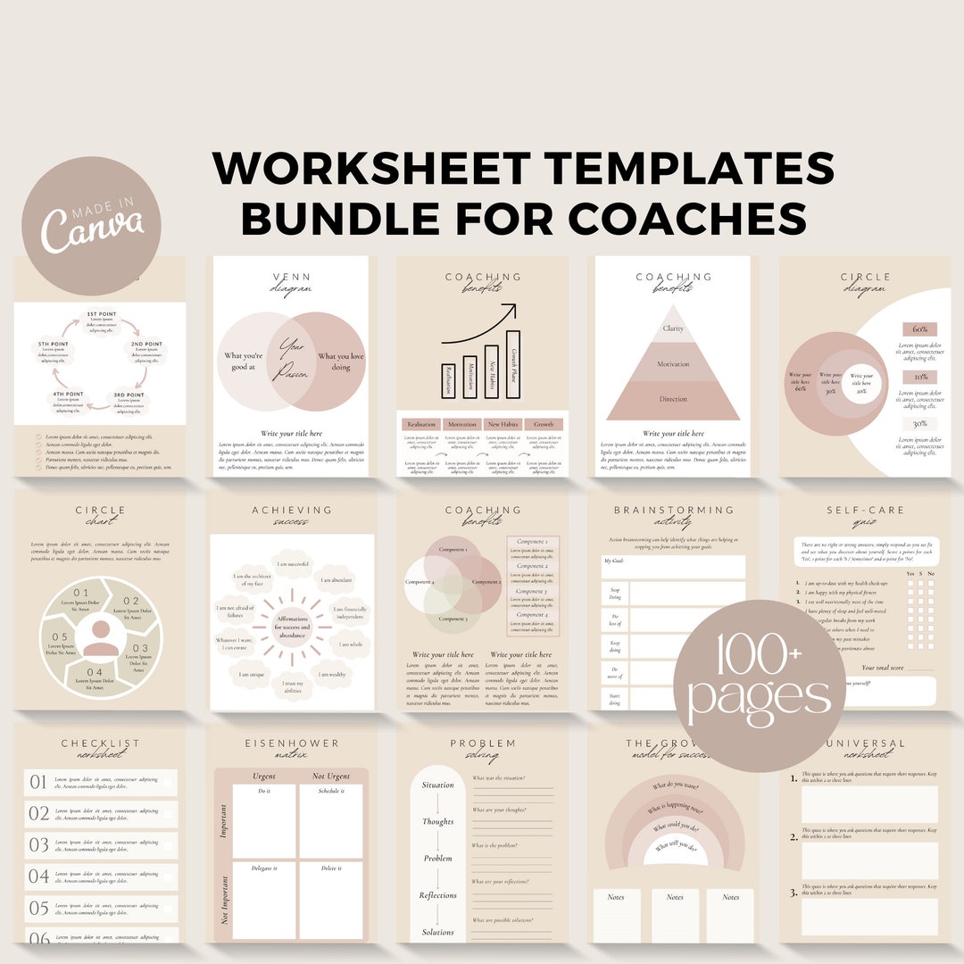 Coaching Worksheet Templates, Lead Magnet Templates, Coach Template ...