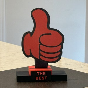 Thumbs Up Trophy Award - Personalisierte Familie & Team Wertschätzung - CUSTOME LETTERING AWARD