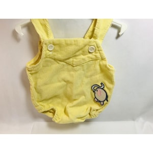 Vintage Cabbage Patch Kids Gelb Cord Elefant Baby Puppe Romper