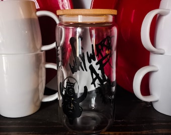 supernatural-themed glass beer can libbey coffee cup