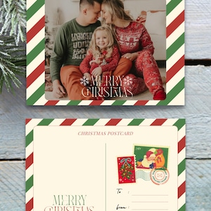 Benutzerdefinierte Foto Weihnachtspostkarte, Weihnachtskarte für Familie und Freunde, Weihnachtspostkartenvorlage