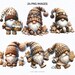 Watercolor Gingerbread Cookie Gnome Clipart PNG Bundle, Gingerbread Man ...