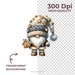 Watercolor Gingerbread Cookie Gnome Clipart PNG Bundle, Gingerbread Man ...