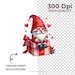Cute Watercolor Valentines Gnomes Clipart, Valentines Day Clipart ...