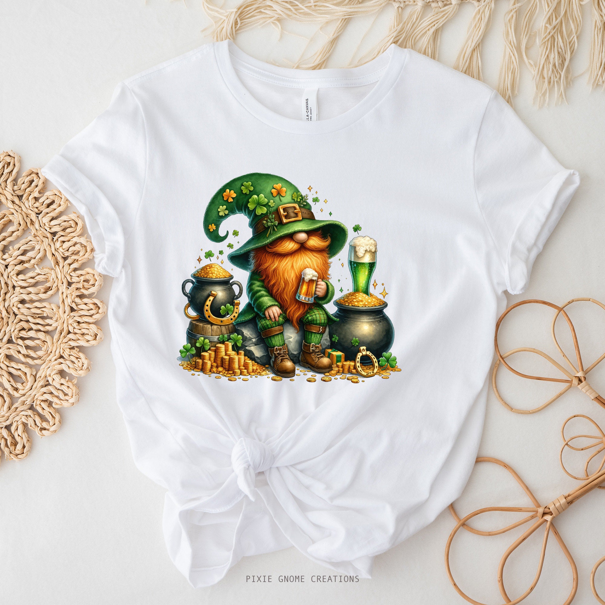 Watercolor St Patricks Day Gnomes Png Clipart Bundle, Irish Beer, Cute ...