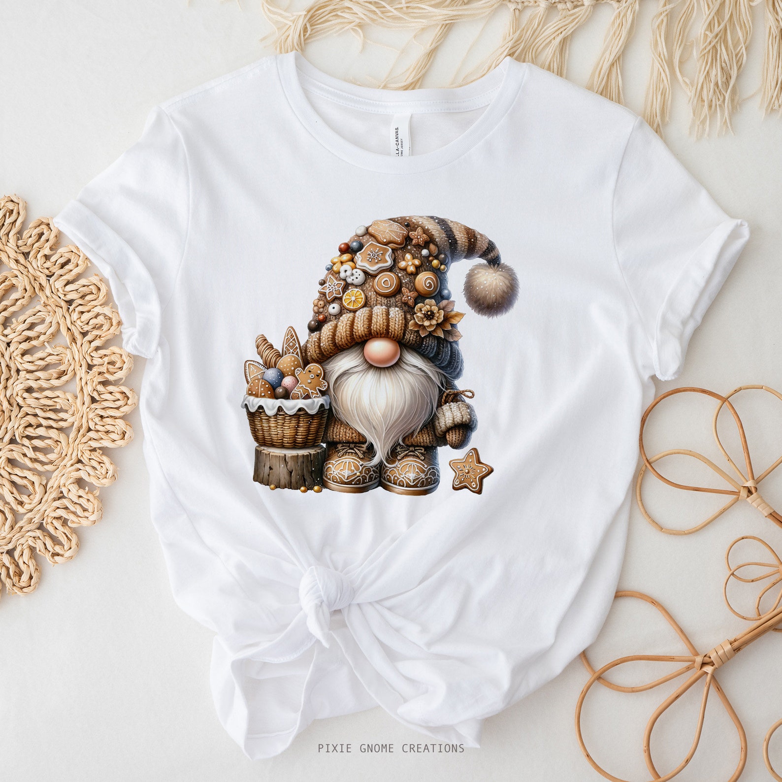 Watercolor Gingerbread Cookie Gnome Clipart PNG Bundle, Gingerbread Man ...