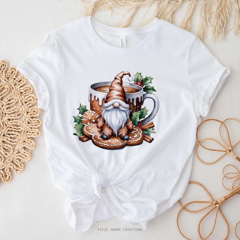 Watercolor Gingerbread Cookie Gnome Clipart PNG Bundle, Gingerbread Man ...