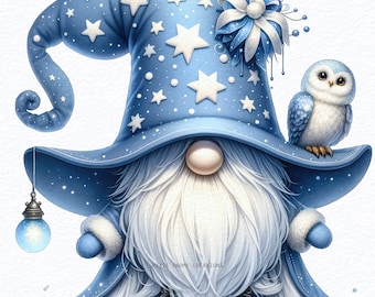 Watercolor Wizard Magic Gnome Clipart PNG Bundle, fantasy clipart gnomes, magic kingdom gnomes, Sublimation Designs Downloads