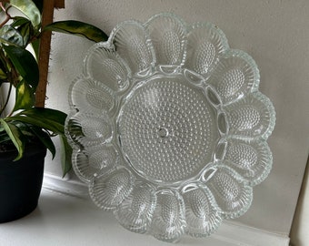 Vintage Indiana Glass Hobnail Deviled Eierteller - Retro Eierteller