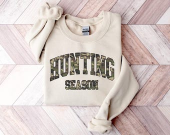 Comfort Colors® Hunting Season Shirt, Camo Deer Hunter Sweatshirt, Camouflage Tee For Women, Duck Hunting Gift Outdoor Nature Shirt,camo tee