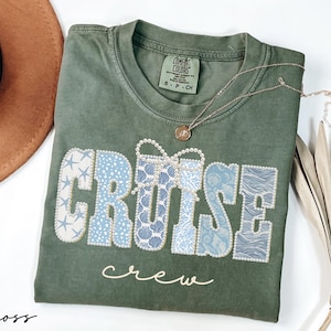Camiseta Comfort Colors® Cruise Crew con perlas sintéticas, camiseta para vacaciones familiares, camiseta a juego para crucero, camiseta para viajes grupales de verano, regalo de viaje para cruceros 2026 imagen 10