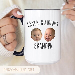 Custom Baby Face Photo Grandpa Mug, First Fathers Day Gift ,Personalized Photo Mug For Dad, Grandpa Birthday Mug, Grandkids Photo Mug Gift