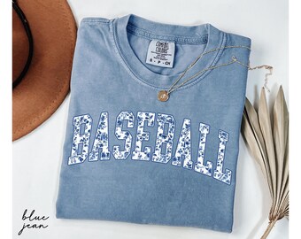 Comfort Colors® Baseball Mama Shirt, Toile Floral Mom Game Day Tee, Sports Mom Shirt, Baseball Season Shirt For Women, Baseball Lover Gift
