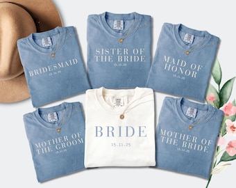 Custom Bride Bridesmaid Shirt, Personalized Bridesmaid Shirt, Bridal Party Gift, Wedding Day Getting Ready, Group Matching Tee, Team Bride