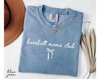 Comfort Colors® Baseball Mom Shirt, Baseball Moms Club Tee, Coquette Game Day Shirt, Sports Mom Shirt, Baseball Season Gift,Mothers Day Gift