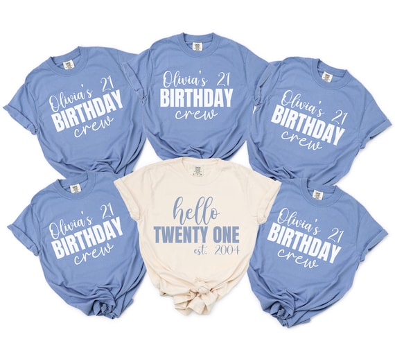 Custom 21st Birthday Shirt, Personalized Hello Twenty One Shirt, Twenty One Bday Party Tee, Twenty First Birthday Gift, 2004 Birthday Tee