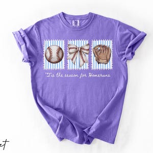 Comfort Colors® Baseball Mama Shirt, Tis the Season for Homeruns Tee, Game Day Tee For Women, Baseball Season T-Shirt, Sports Mom Shirt Gift image 9