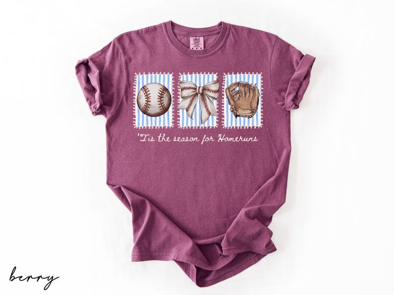 Comfort Colors® Baseball Mama Shirt, Tis the Season for Homeruns Tee, Game Day Tee For Women, Baseball Season T-Shirt, Sports Mom Shirt Gift image 12