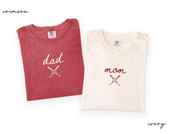 Comfort Colors® Baseball Mom And Dad Shirts, Game Day, Baseball Family Matching Tee, First Birthday Gift For Parents, Baseball Season Gifts