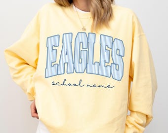 Custom Mascot Sweatshirt, School Spirit Sweater, Personalized Comfort Colors® Teacher Crewneck, Custom Back To School Team Name, Game Day