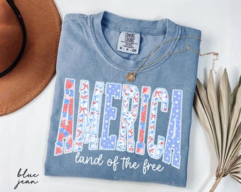 Comfort Colors® America Land of the Free Shirt, Fourth Of July Tee, 4th of July Shirt, Patriotic Shirt, Independence Day, 250th Anniversary