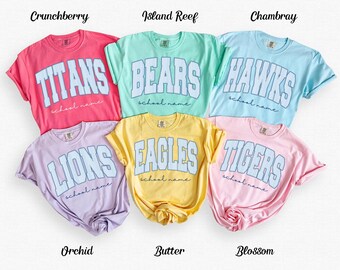 Custom Mascot Shirt, School Spirit Tee, Personalized Comfort Colors® Teacher Shirt, Custom Back To School Team Name T-Shirt, Game Day Shirt