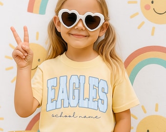 Custom Mascot Shirt, School Spirit Tee, Personalized Comfort Colors® Kids Shirt, Custom Back To School Team Name T-Shirt, Game Day Tee Gift