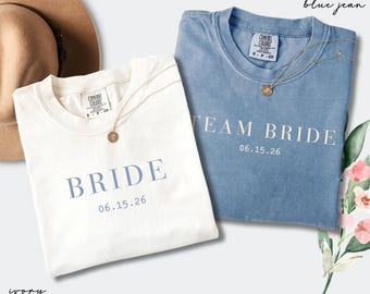 Custom Bride Bridesmaid shirt, Personalized Bridesmaid Shirt, Bridal Party Gift, Wedding Day Getting Ready, Group Matching Tee, Team Bride