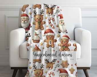Christmas Blanket, Gingerbread Christmas Gift, Holiday Blanket, Couples Gift, Christmas Tree Decor,Family Blanket,Christmas Gift,Winter Gift