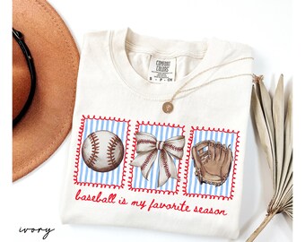 Comfort Colors® Baseball Mama Shirt, Baseball is my Favorite Season Tee, Game Day Tee For Women, Baseball Season Shirt, Sport Mom Shirt Gift