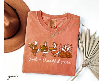 Comfort Colors® Thankful Goose Shirt, Funny Thanksgiving Tee, Silly Goose Fall Sweatshirt, Cute Autumn Vibes Top, Family Holiday Gift Idea