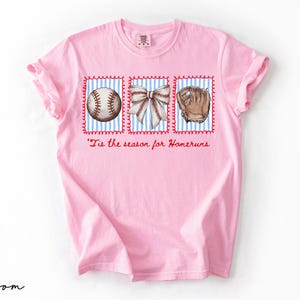 Comfort Colors® Baseball Mama Shirt, Tis the Season for Homeruns Tee, Game Day Tee For Women, Baseball Season T-Shirt, Sports Mom Shirt Gift image 6