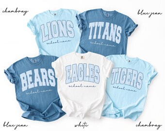 Custom Mascot Shirt, School Spirit Tee, Personalized Comfort Colors® Teacher Shirt, Custom Back To School Team Name T-Shirt, Game Day Shirt