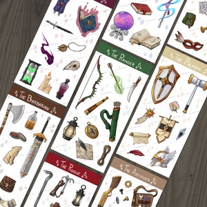 Dungeons & Dragons Klasseninventar - Sticker Bogen
