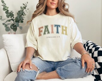 Geloof shirt, christelijk geschenk, geloof geschenk, christelijke shirts, liefde en genade shirt, geloof kruis, christelijk shirt