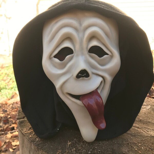 Ghostface Tongue mask, Spoof mask, Scary Movie Mask, Ghostface Tongue mask, Halloween Ghost mask.