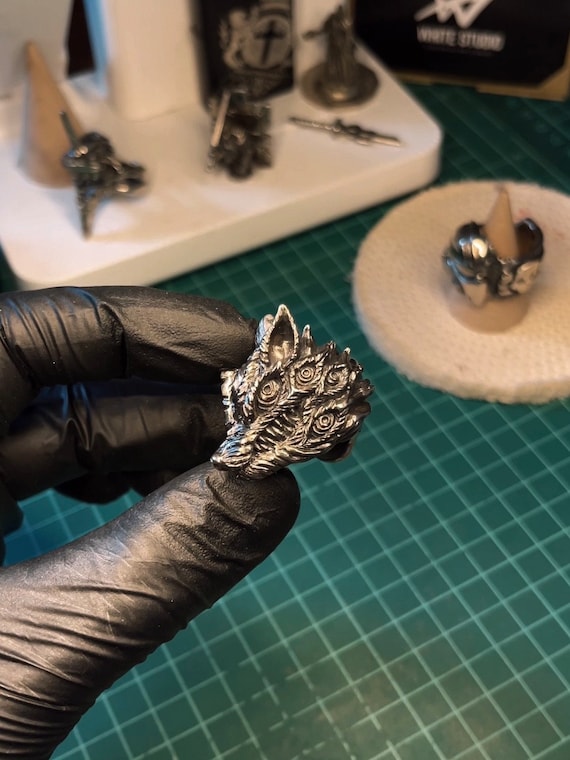 Fox Devil Ring - Handmade Silver Ring - Chainsaw Man Ring 