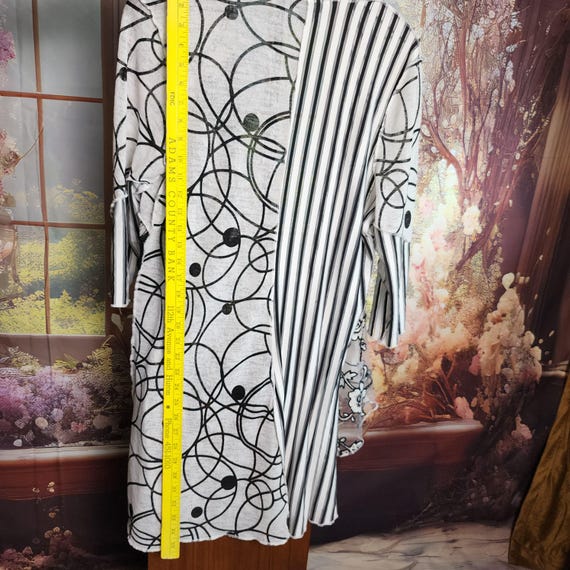 L | Vintage Black and White Patchwork Cardigan: A… - image 8