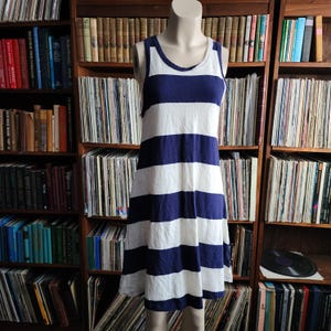 XS Sol Angeles dress blue and white chunky stripe dress