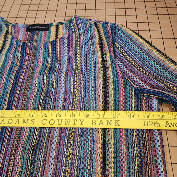 S multicolored open front cardigan colorful blue … - image 6