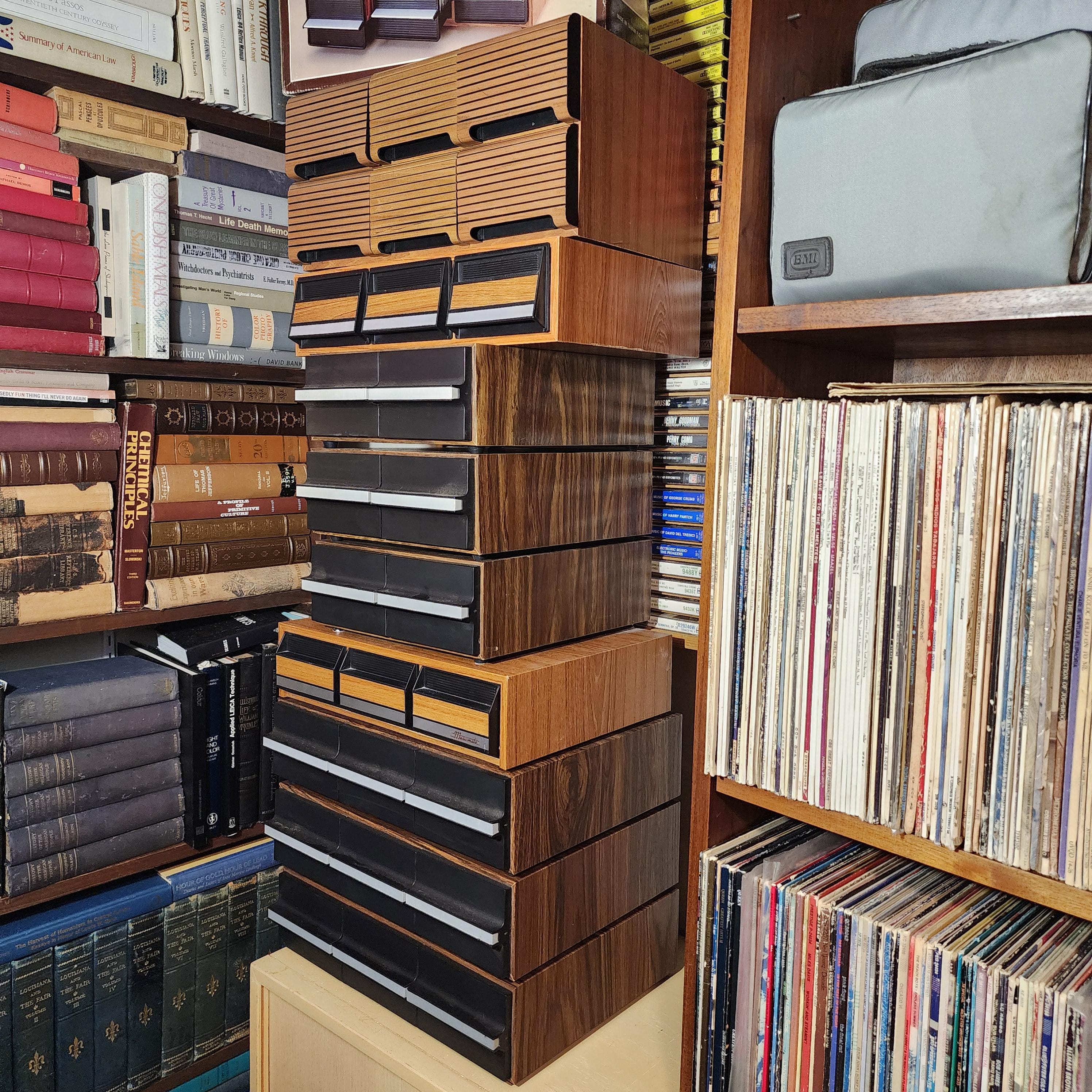 Vintage Faux Wood Cassette Tape Storage, 80s Media Organizer, Sold ...