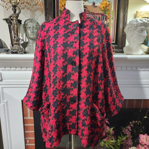 1X Houndstooth Coat Choice of Blue, Red, or White… - image 5