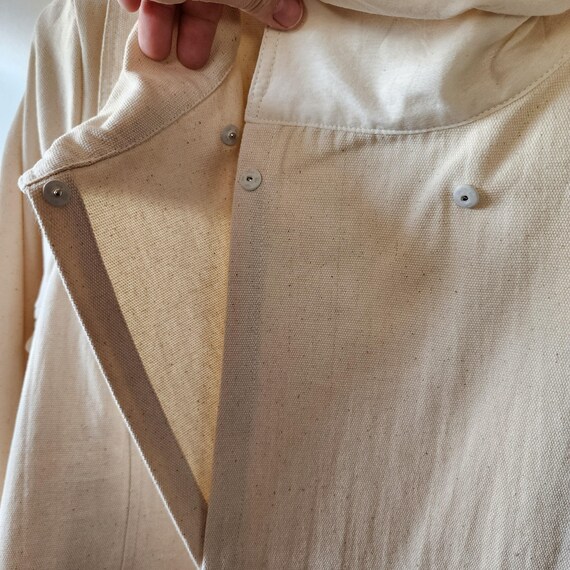 L Beyond Threads apron front beige jacket asymetr… - image 7