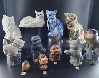 Vintage Collectible Cats  Limoges Style, Lomonosov, Joan Baker Designs  Varying items made in Russia, China, Taiwan