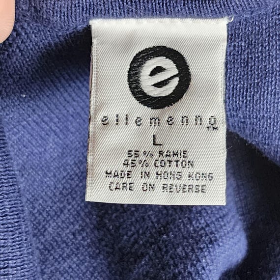 L deep dark blue layerable basic cotton blend but… - image 2