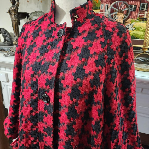 1X Houndstooth Coat Choice of Blue, Red, or White… - image 13