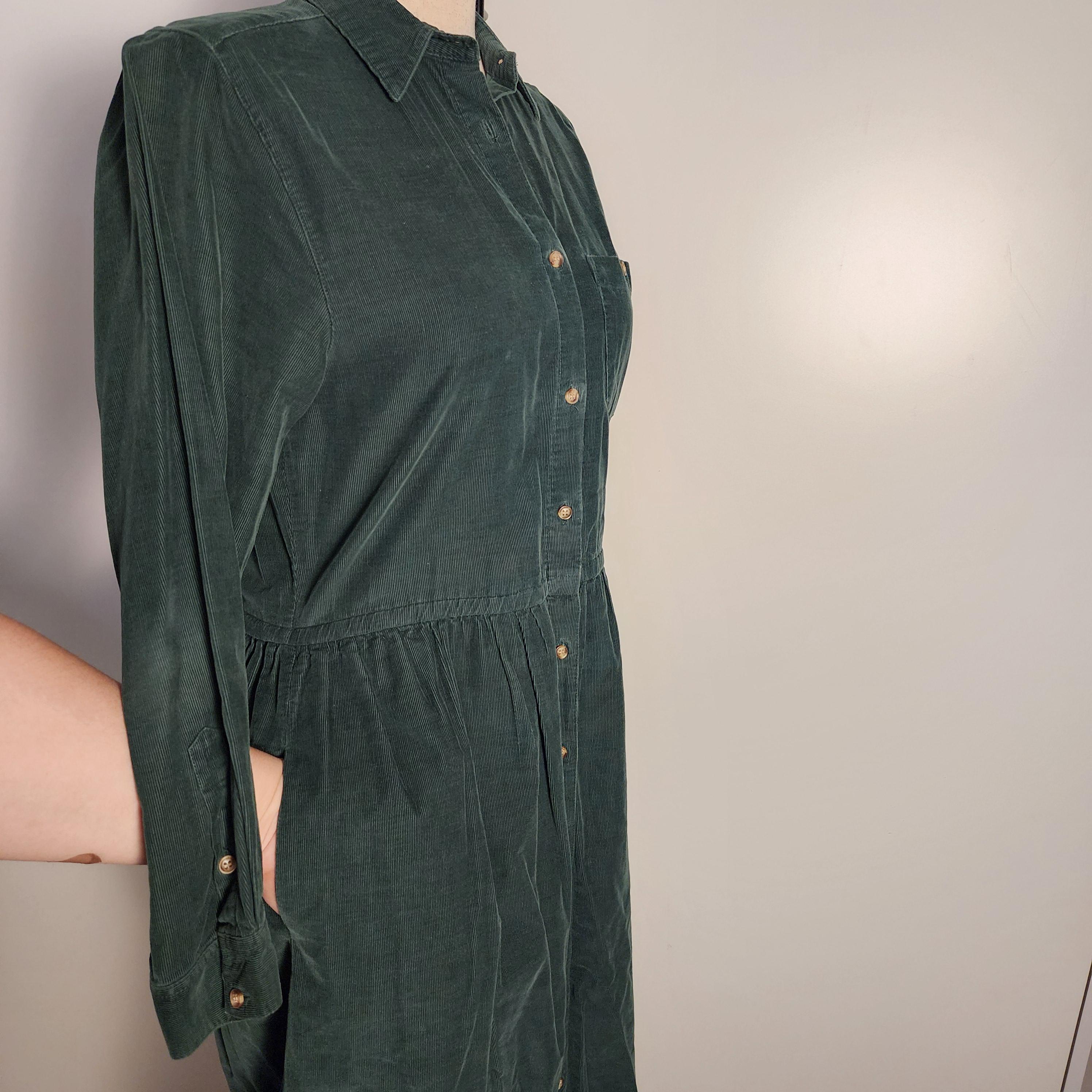 slim fit dress slacks Revol Soft Corduroy Dress in Jade by Hartford 1 main image 1