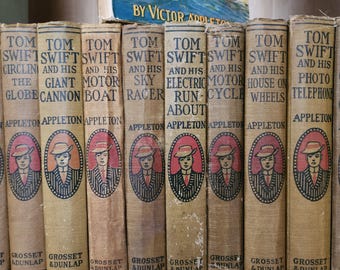 Tom Swift series books by Victor Appleton, sold individually, antique collectible young adult book